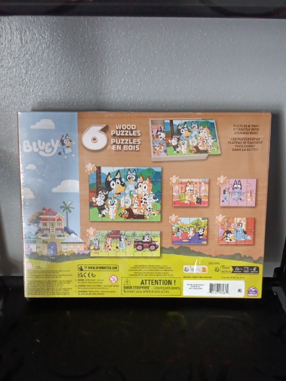 Bluey 6-Pack Wooden Puzzles - Colorful Kids Puzzle Set - Picture 2 of 2